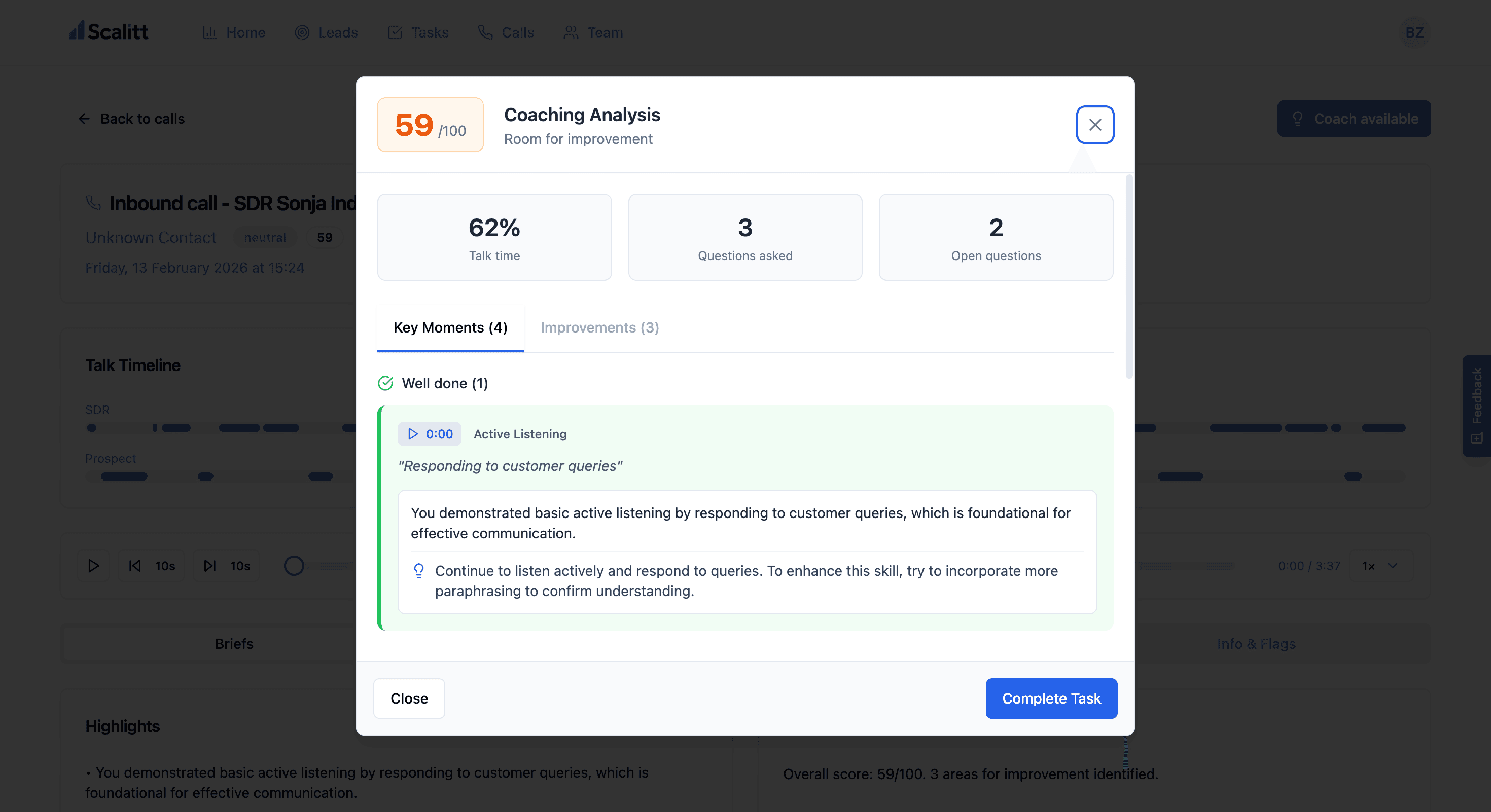 Scalitt Every call becomes a coaching moment