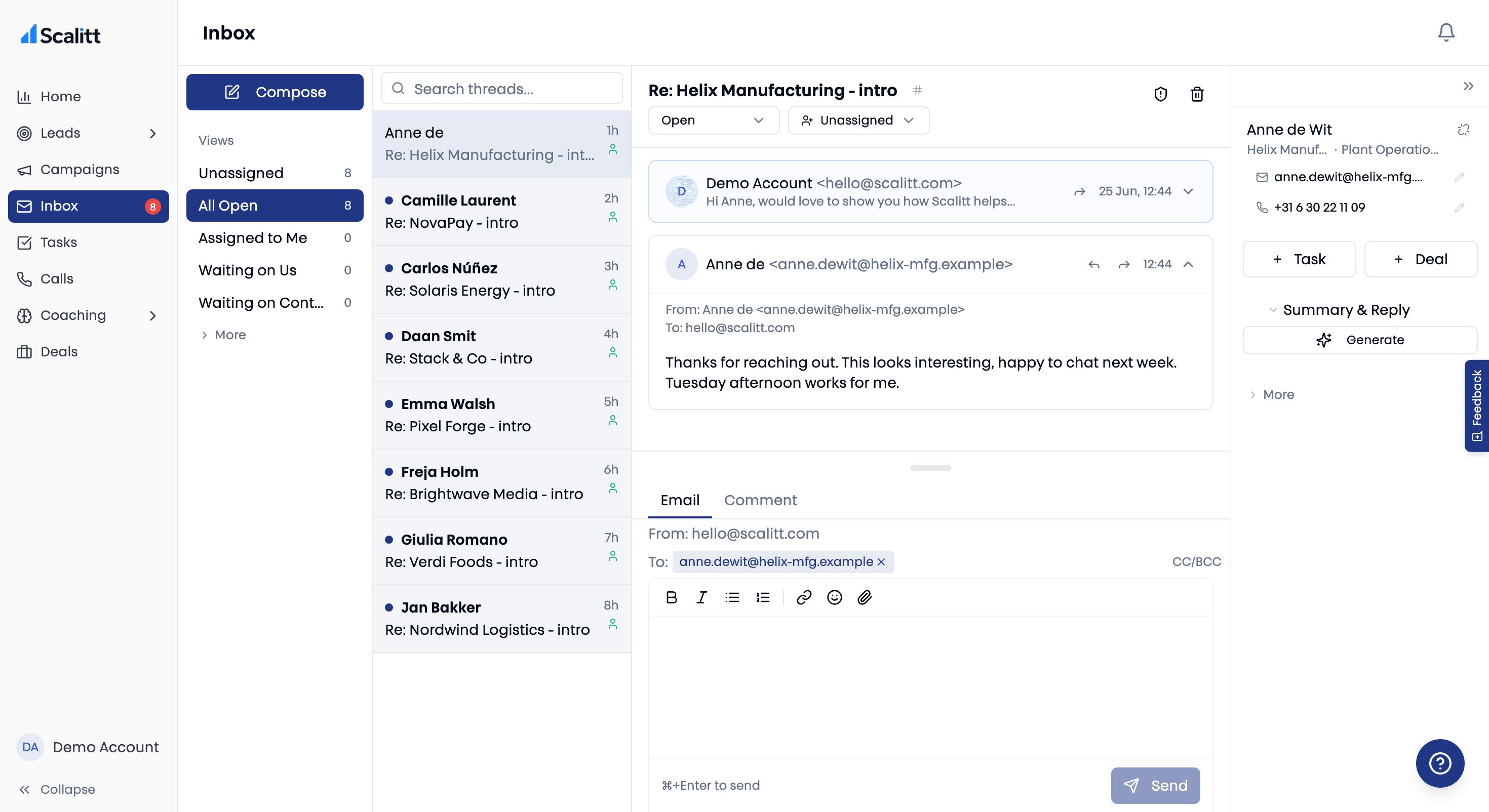 Scalitt Elk gesprek in één slimme inbox
