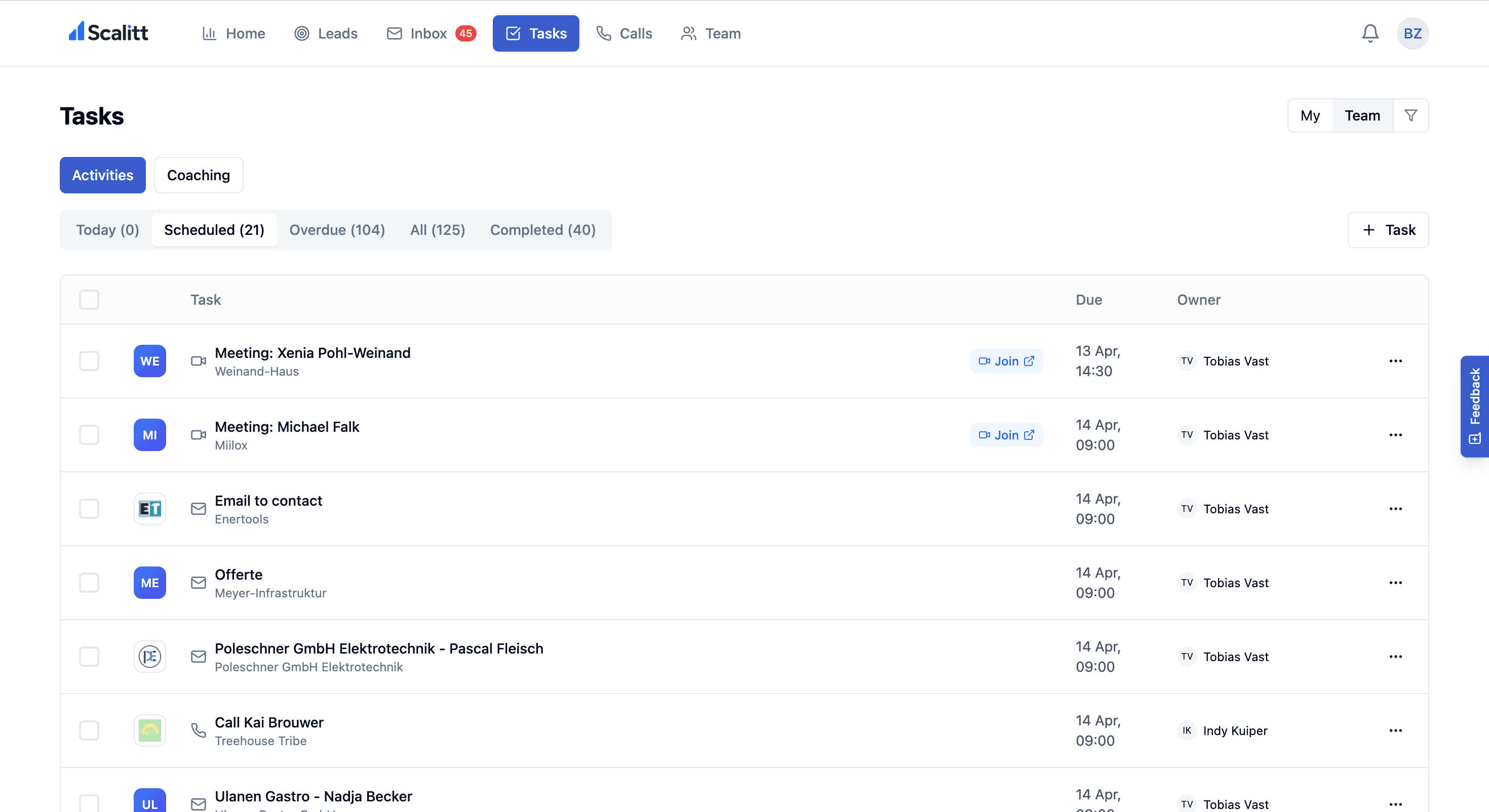Scalitt Your entire sales day in one screen